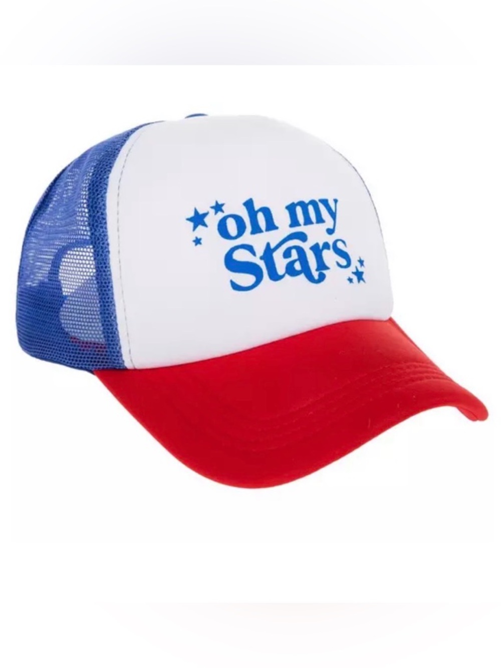 Red and Blue 'Oh My Stars' Trucker Hat